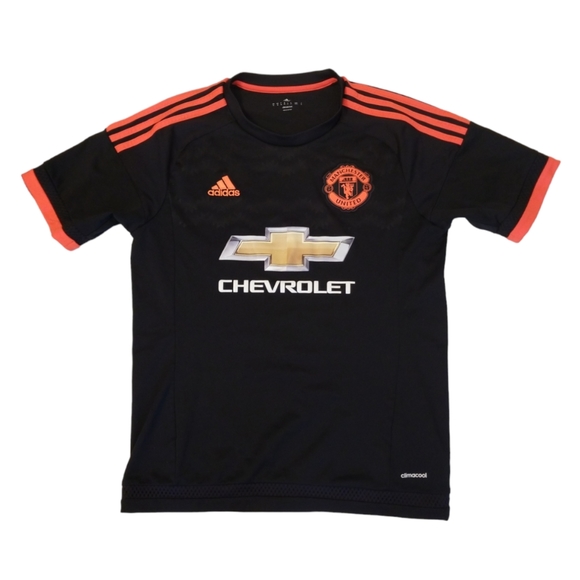 Adidas Manchester United Soccer Jersey Size M Chevrolet Logo Black - Picture 1 of 6